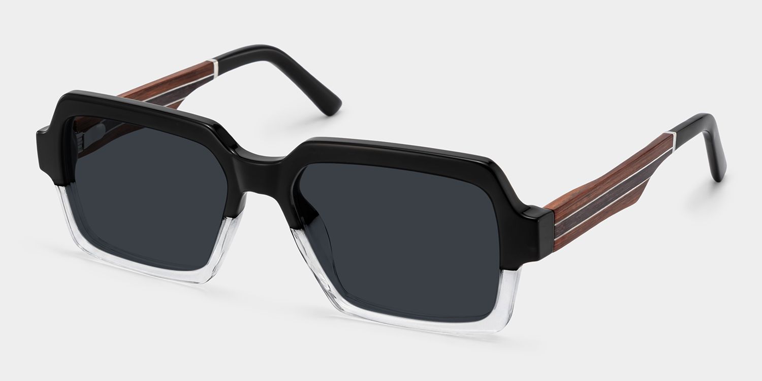 Jack Acetate Black-Clear Frame Sunglasses | ZEELOOL2