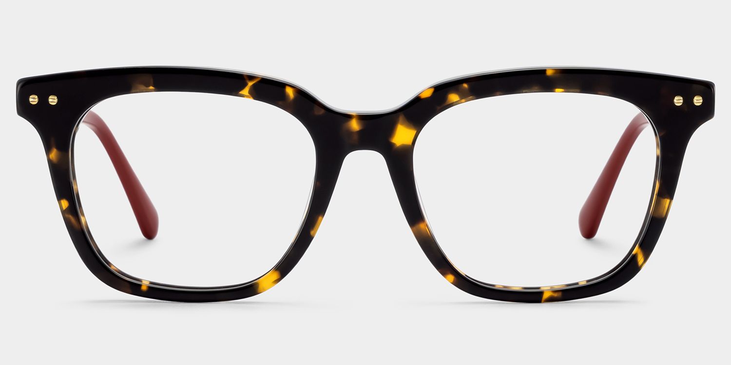 Angela Tortoise Rectangle Glasses | Retro Campus Essential1