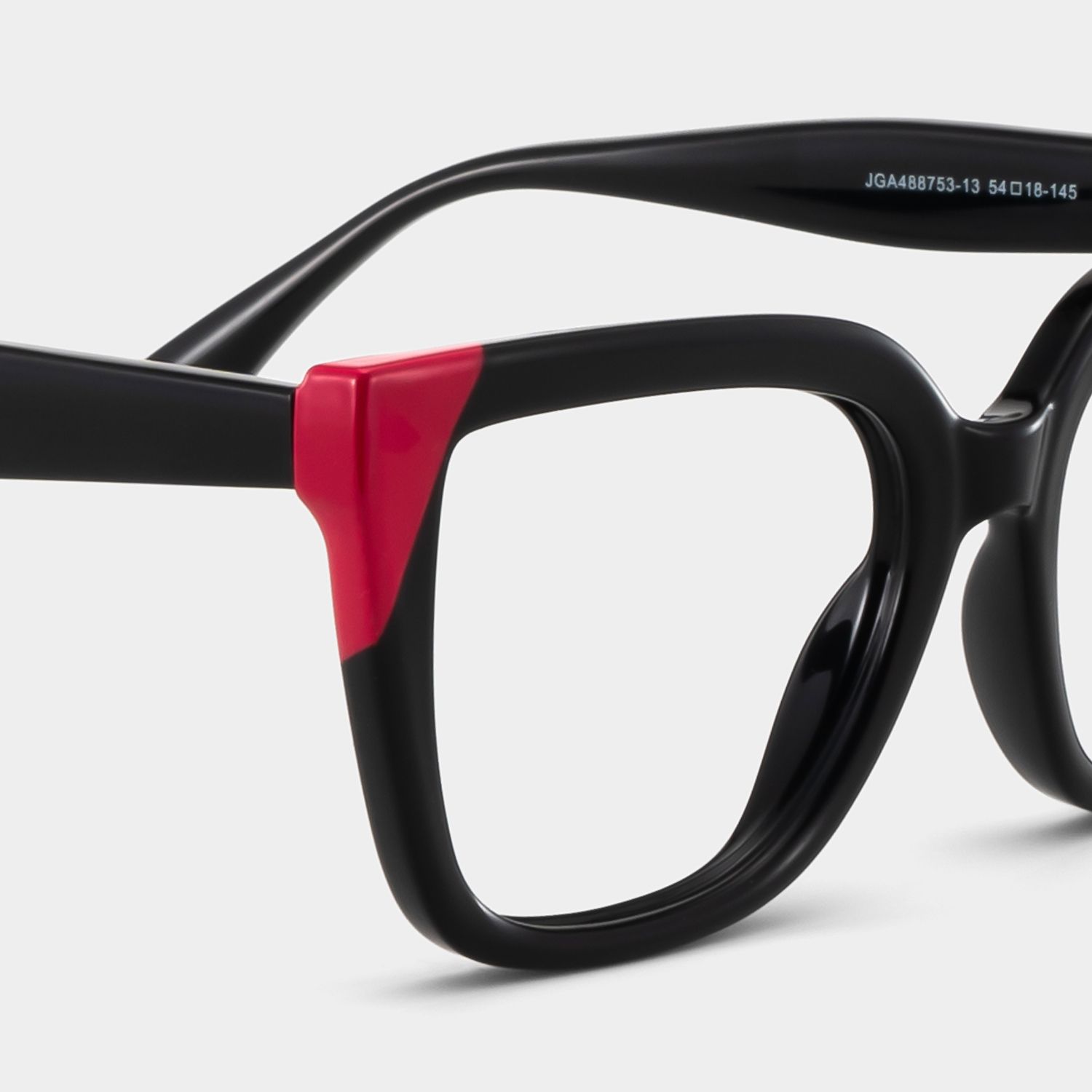 Square Black Pink Eyeglasses- Mirta Acetate Frame Glasses5