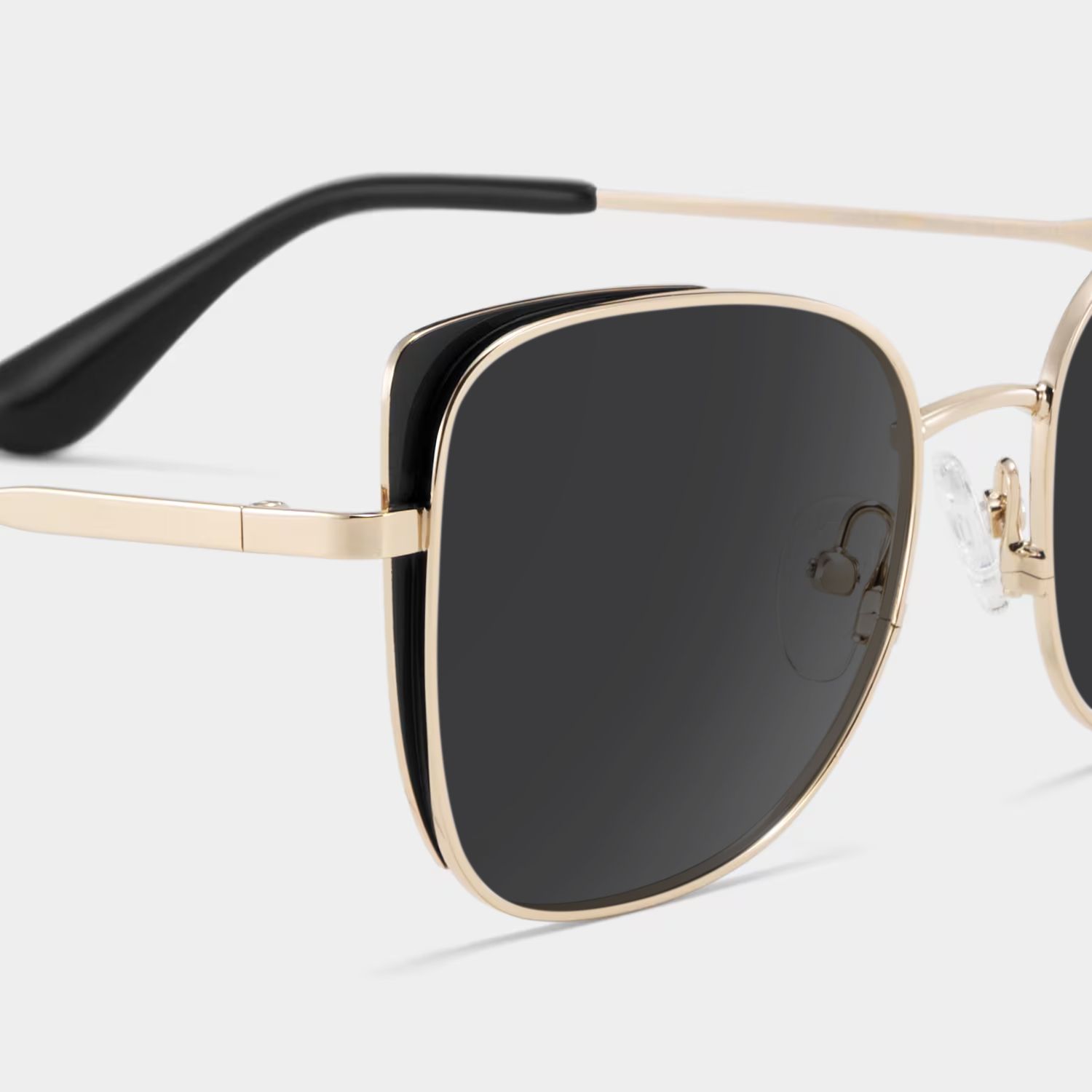 Tessa Cat Eye Style Black Gold Frame Sunglasses | ZEELOOL4