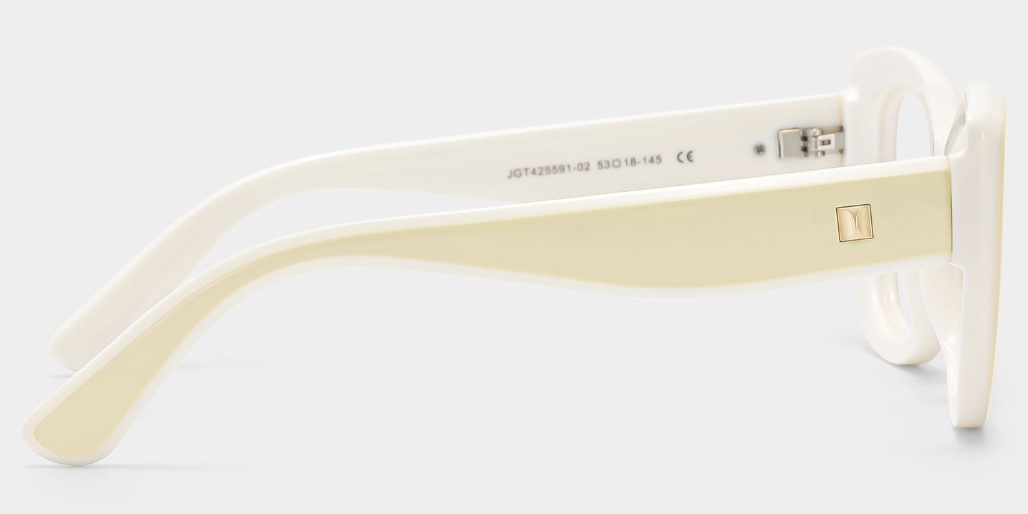 Rosie Cream Thick White Butterfly Frame Glasses | ZEELOOL4