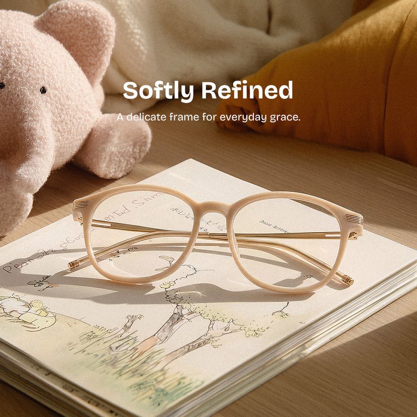 Greene Beige Square Glasses