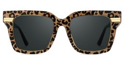 Taylor Gold Leopard Square Sunglasses0