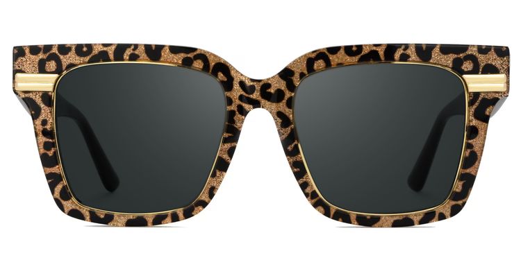 Taylor Gold Leopard Square Sunglasses