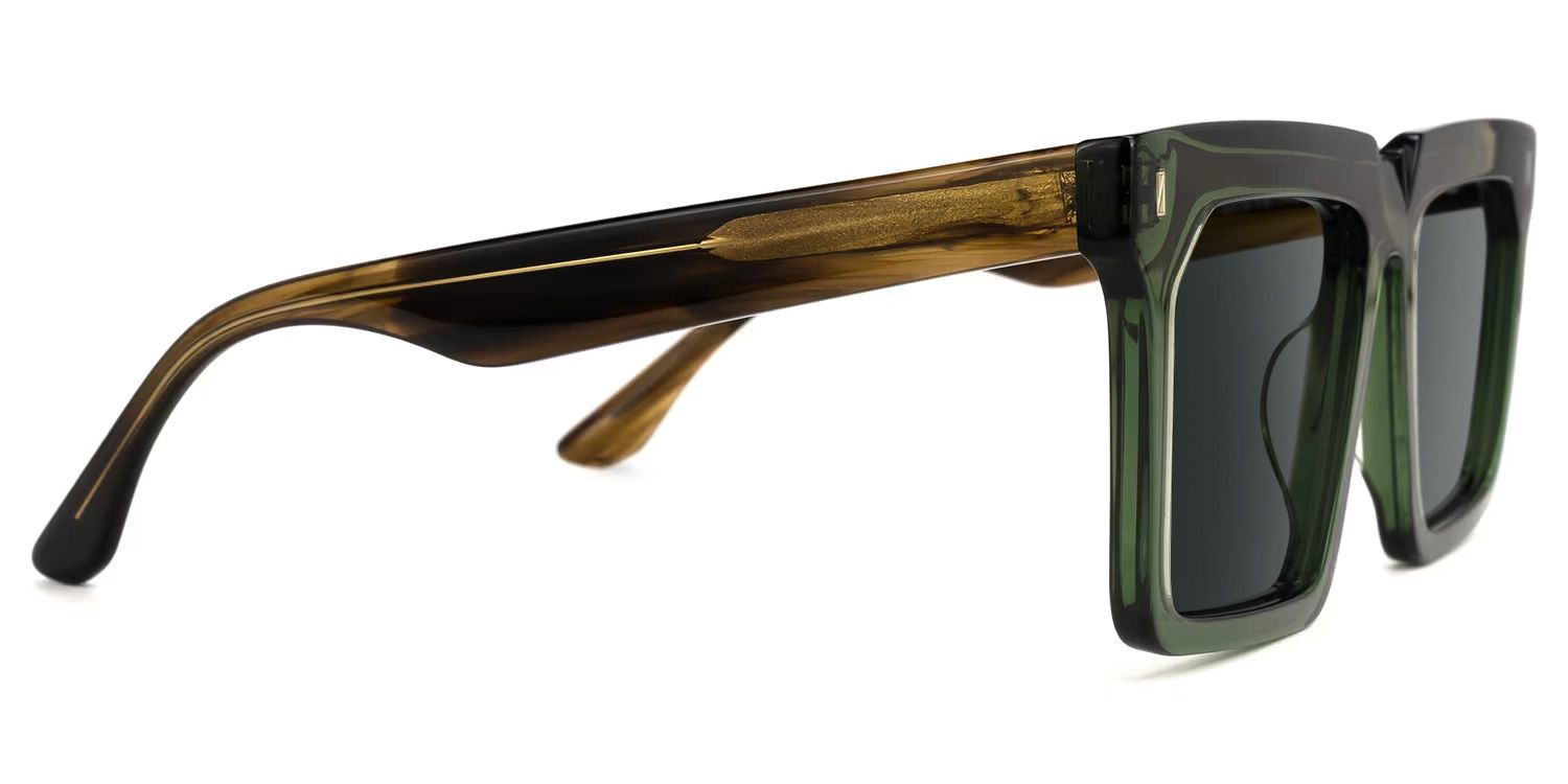 Moreland Rectangle Green Prescription Sunglasses | ZEELOOL2