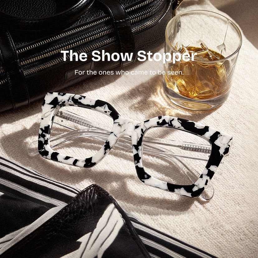 Megan Cow print Square Glasses