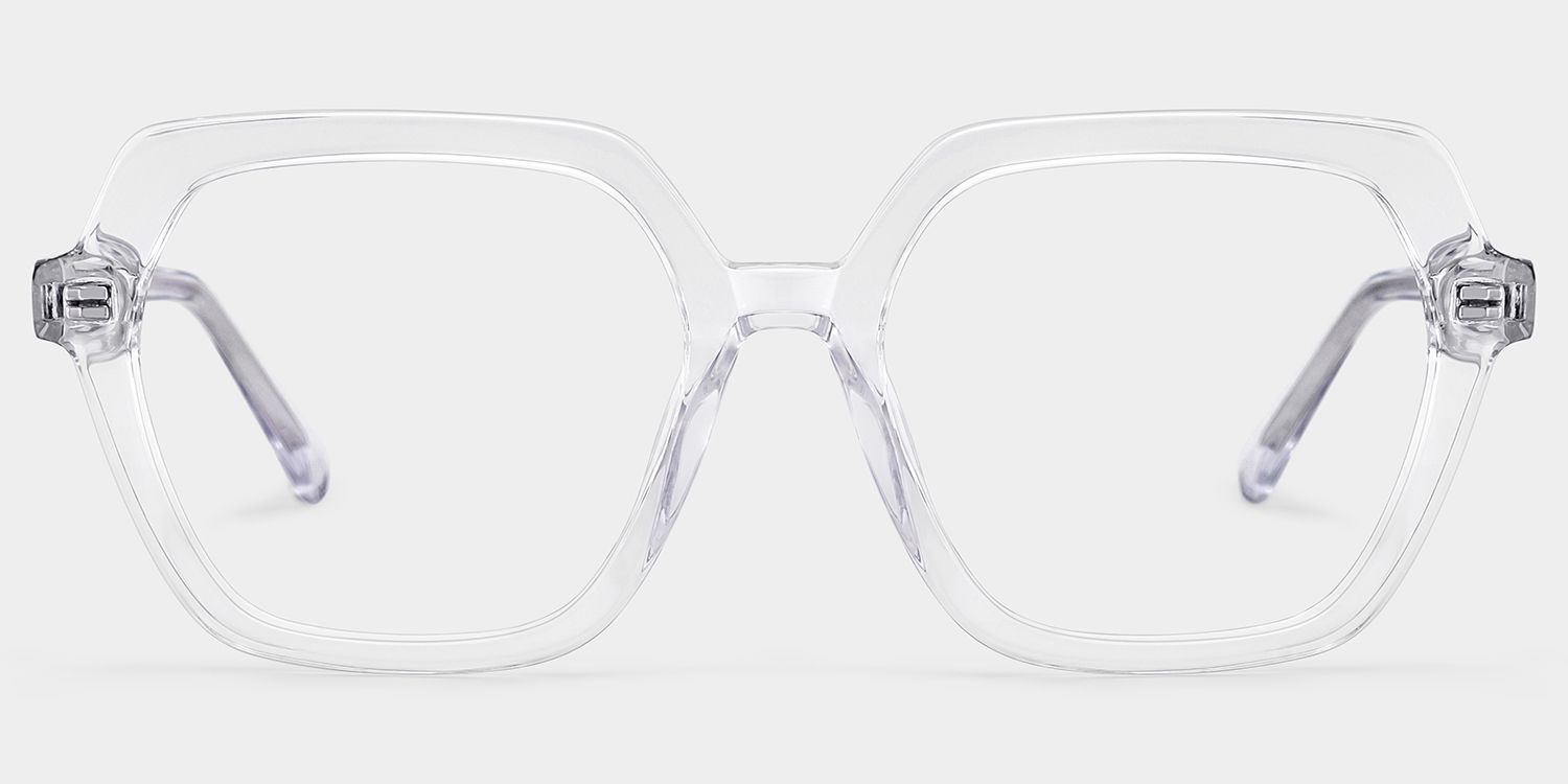 Devon Geometric Clear Hexagon Glasses for Women | ZEELOOL1
