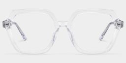 Devon Clear Geometric Glasses1