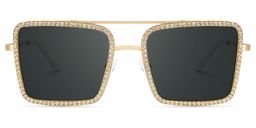 Diva Gold Square Sunglasses0
