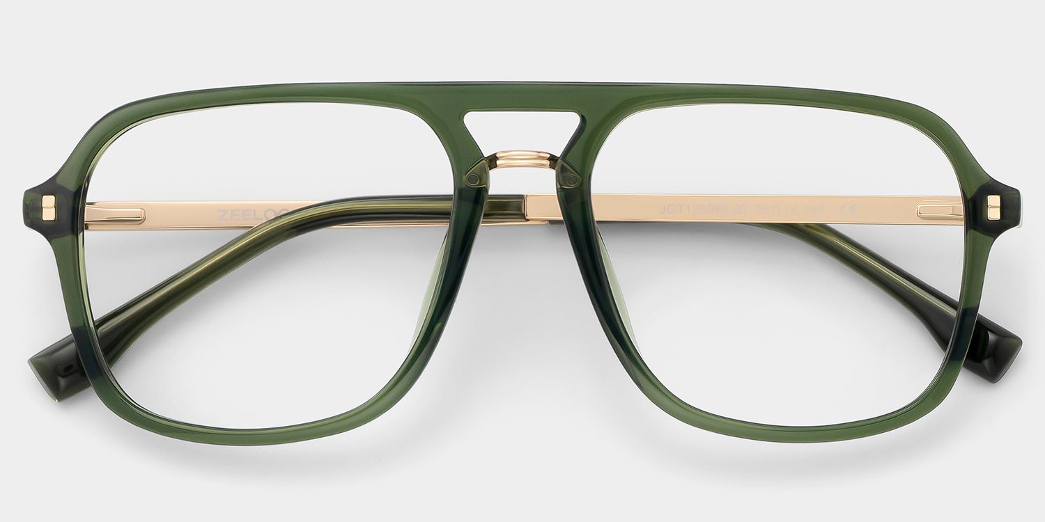 Aviator Kilworth Green Glasses deals -Zeelool Glasses4
