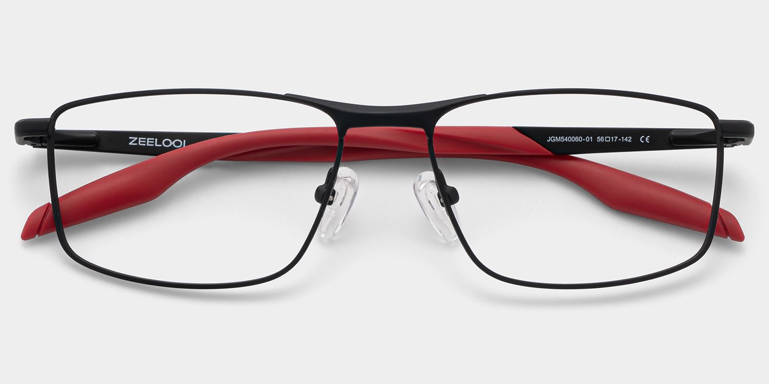 Scout Rectangle Black Frame Glasses for Men | ZEELOOL2