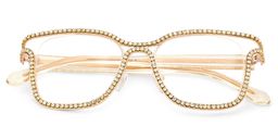 Shine Gold White Square Glasses2