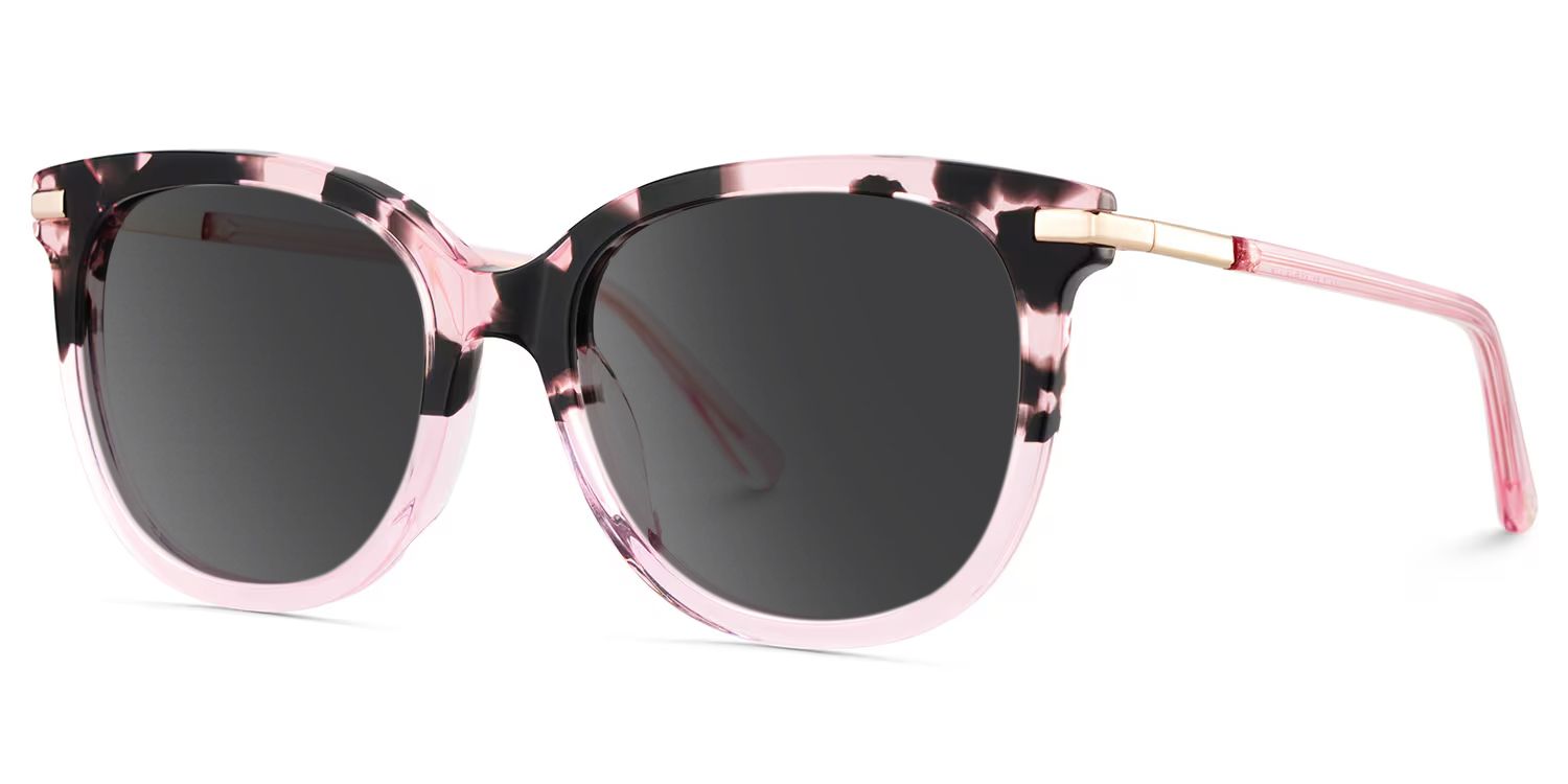 Mailyn Pink Tortoise Round Polarized Sunglasses for Driving | ZEELOOL2