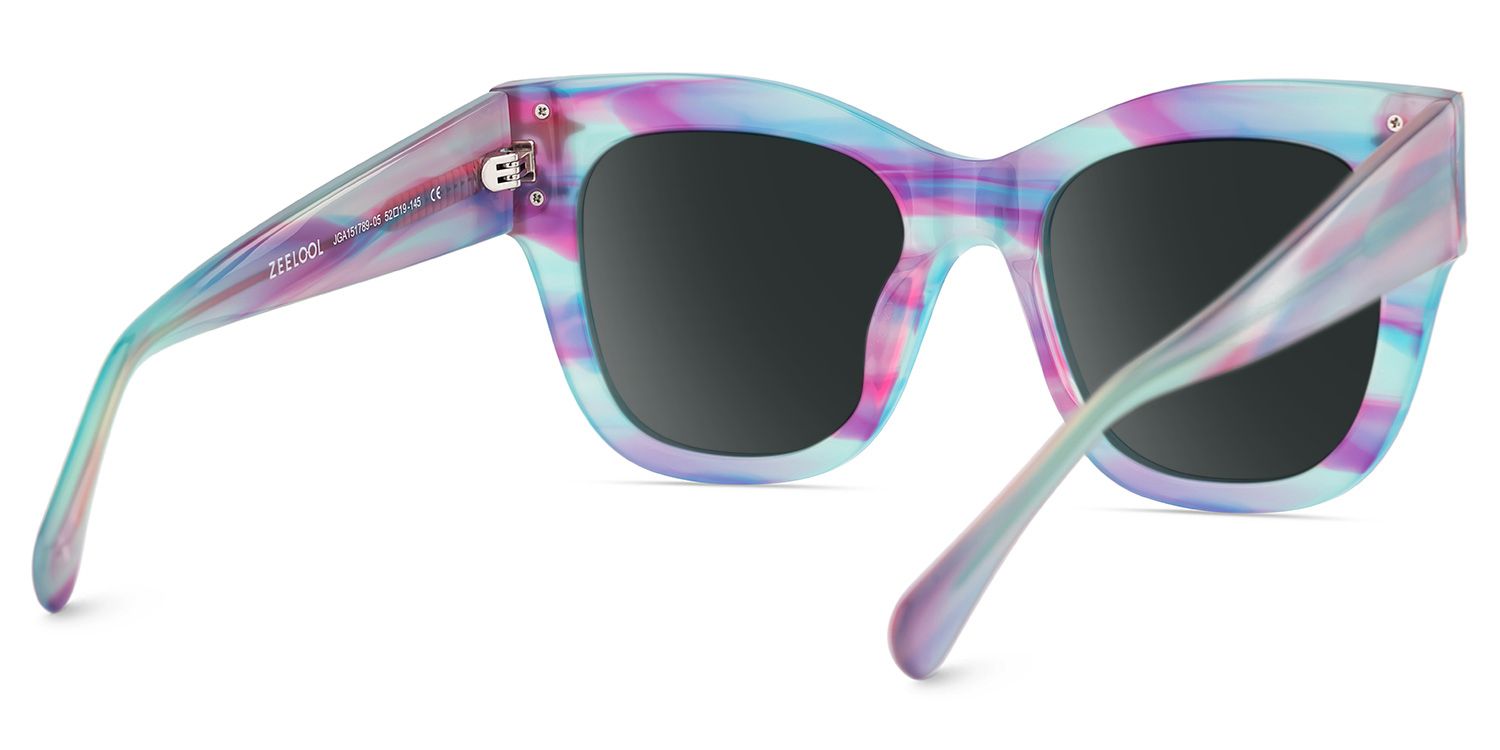 Minfia Square Blue Purple Sunglasses for Women & Men | ZEELOOL5