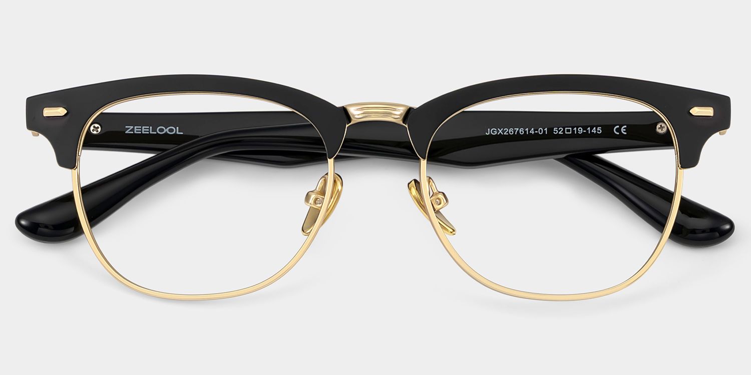 Penelope Gold Browline Glasses for Men | ZEELOOL2