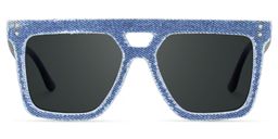 Rubin Denim Blue Square Sunglasses0