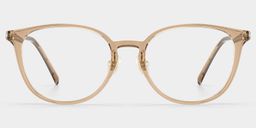 Amanda Beige Round Glasses1
