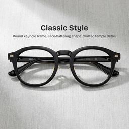 Frances Black Round Glasses0