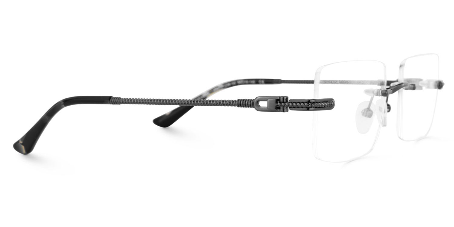 Gray Rimless Eyeglasses Frames With Adjustable Nose Pads4