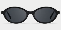 Everly Black Oval Sunglasses0