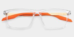 Active Clear Orange Rectangle Glasses2