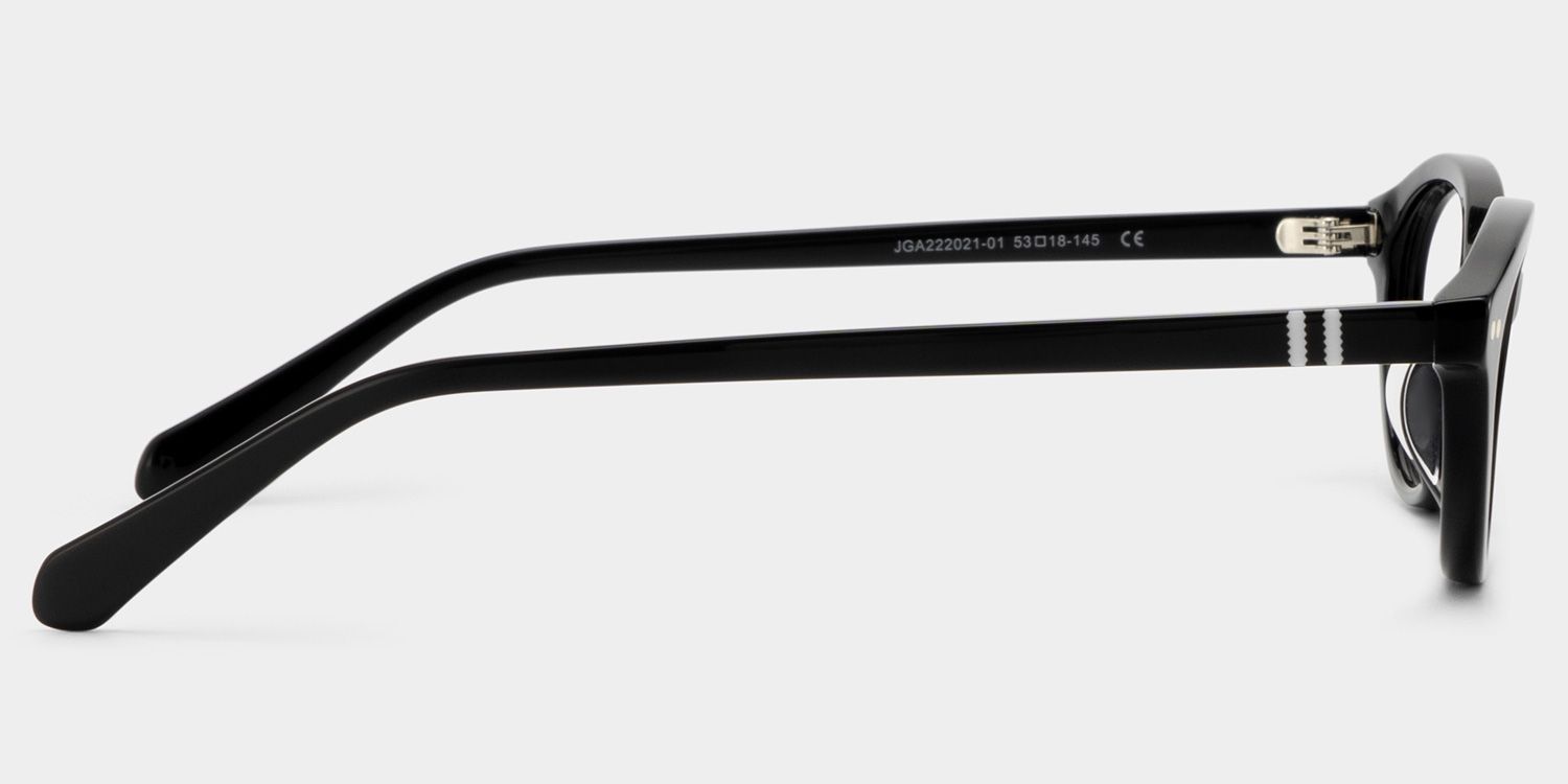 Ashby Black Oval-Frame Glasses | Slim Varsity Style4