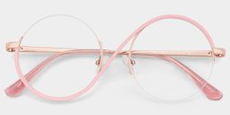 Flozif Pink Round Glasses1