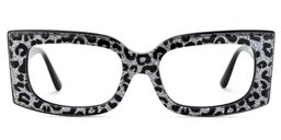 Orduno Gray Leopard Rectangle Glasses1