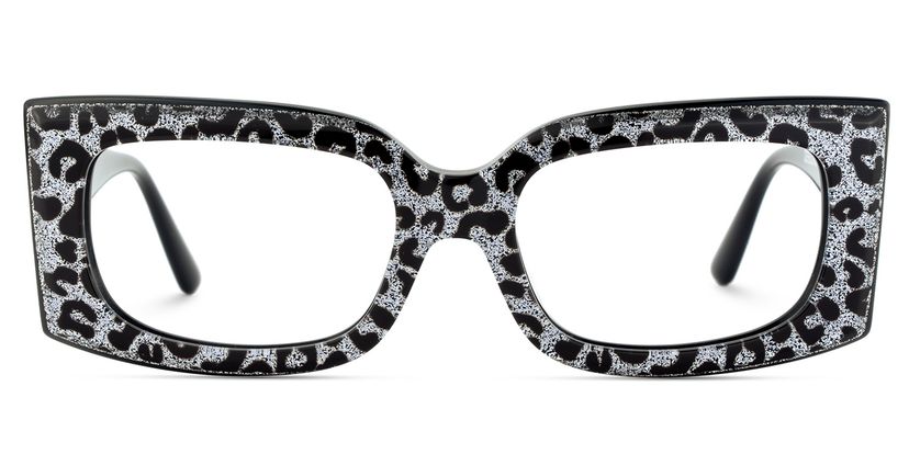 Orduno Gray Leopard Rectangle Glasses
