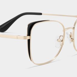 Tessa Black Gold Cat eye Glasses5