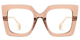 Qatar Beige Square Glasses0