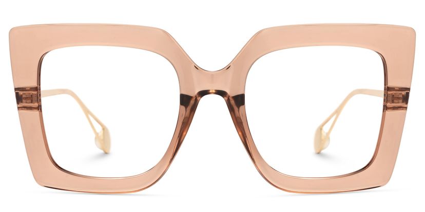 Qatar Beige Square Glasses