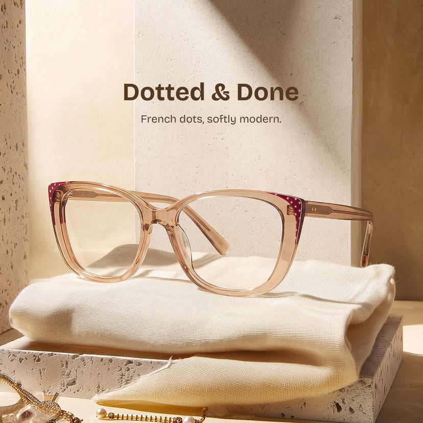 Madeline Beige Cat eye Glasses