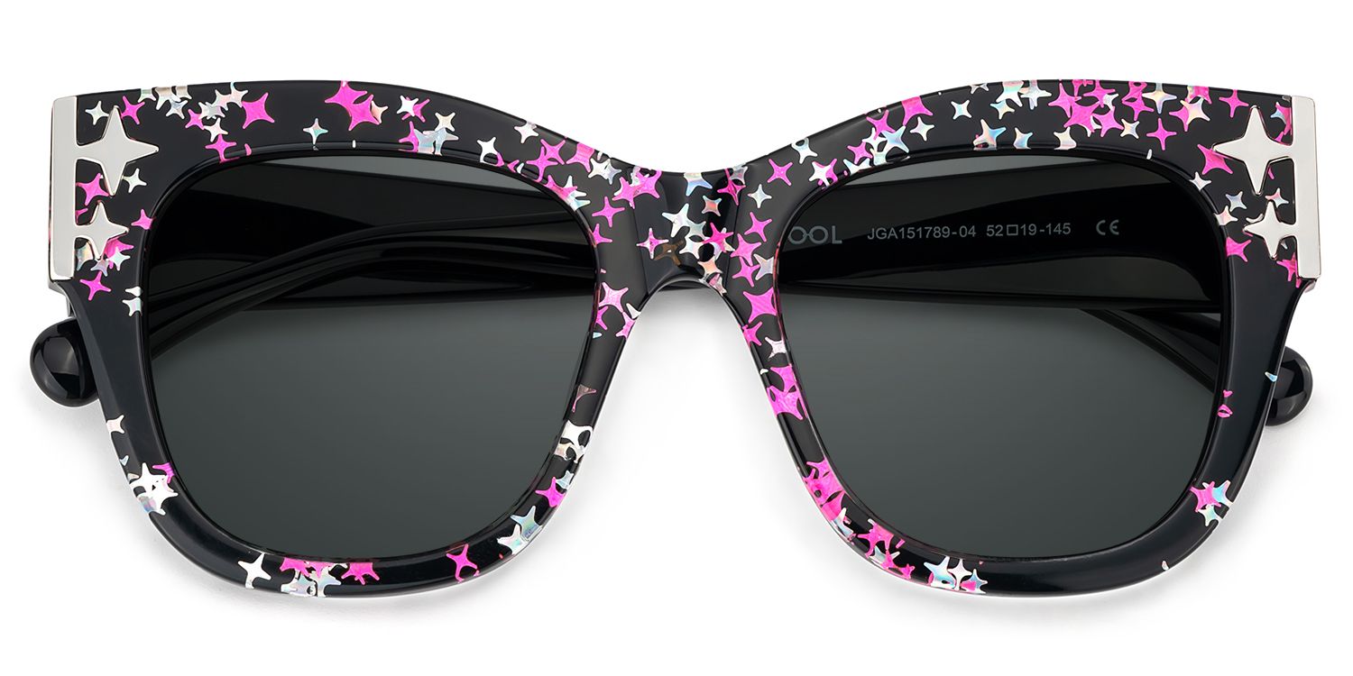 Minfia Square Style Black Pink Frame Sunglasses | ZEELOOL2