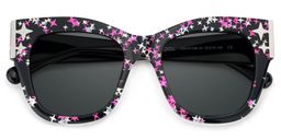 Minfia Black Pink Square Sunglasses2