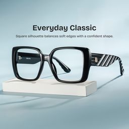 Maya Black Square Glasses0