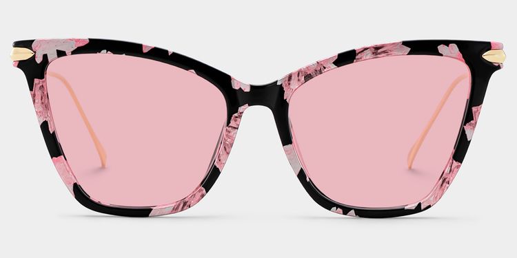 Hilary Pink-Floral Butterfly Sunglasses
