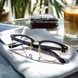 Penelope Gold Browline Glasses0