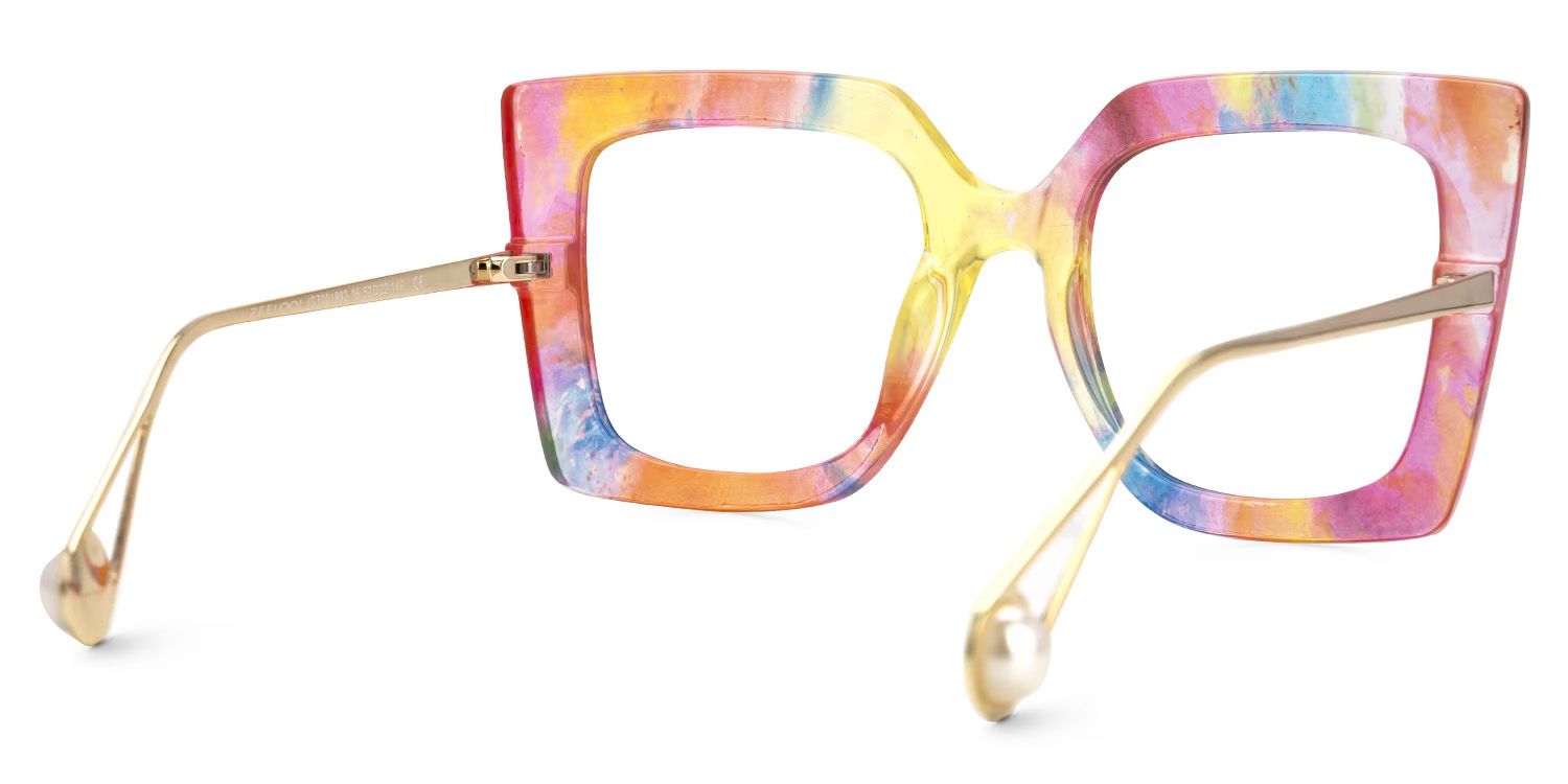 Qatar Square Rainbow Painted Thick Big Frame Glasses3