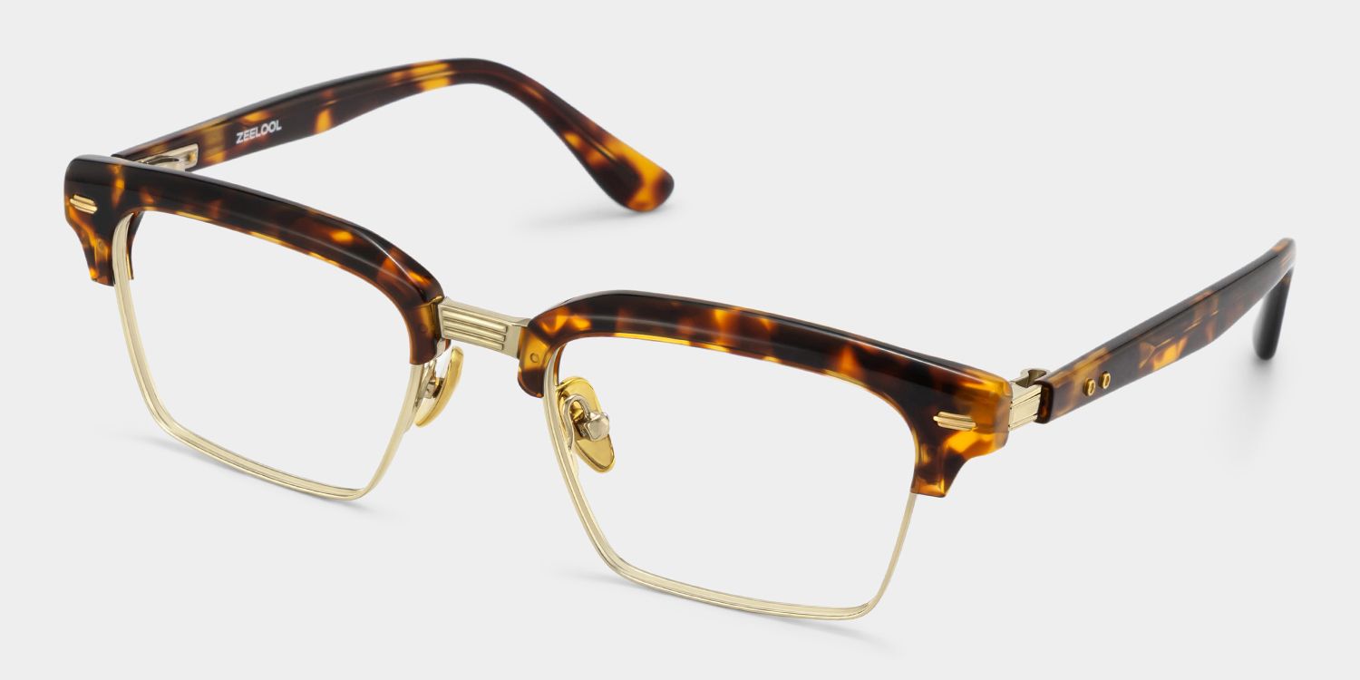 Landon Tortoiseshell Browline Glasses for Men | ZEELOOL3