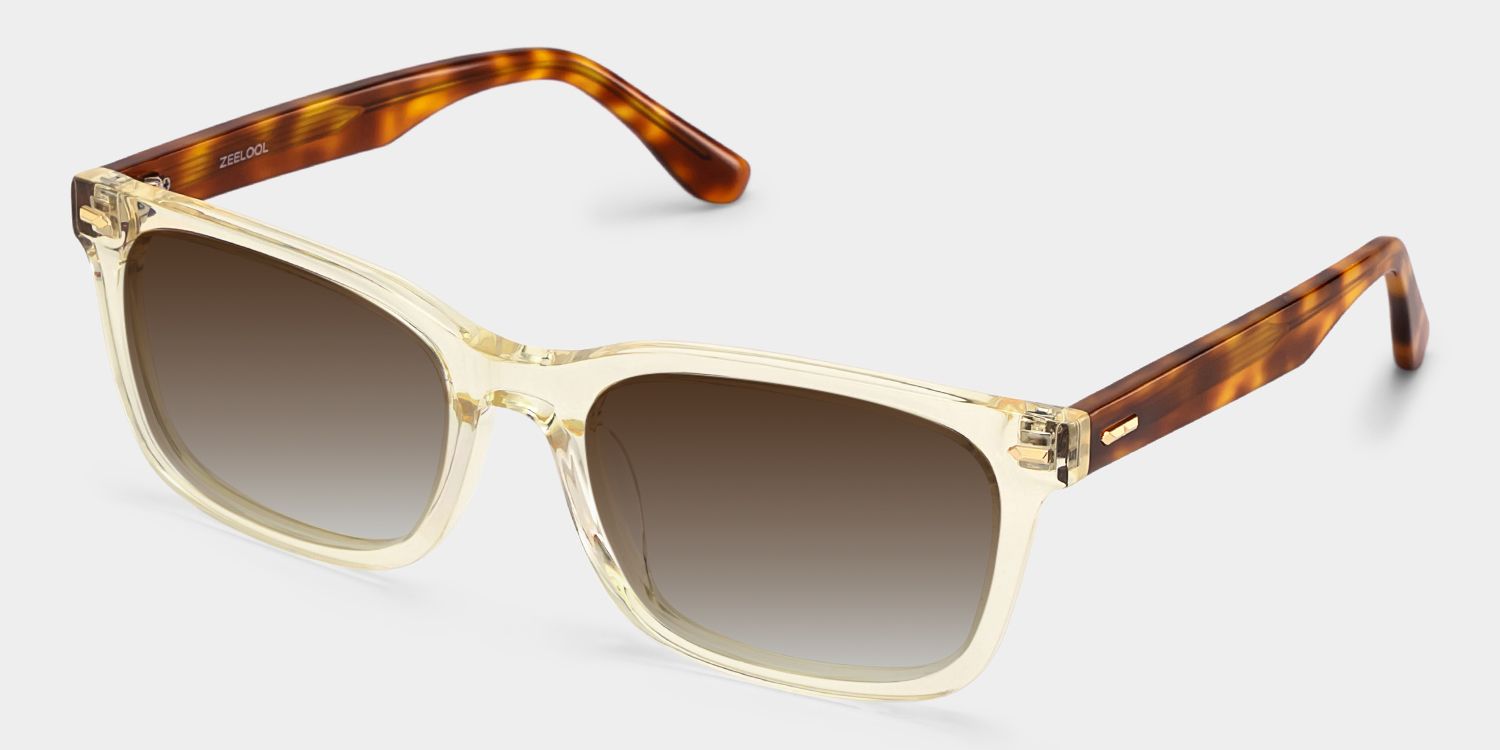 Patrick Clear Yellow Rectangle Polarized Sunglasses for Driving | ZEELOOL2