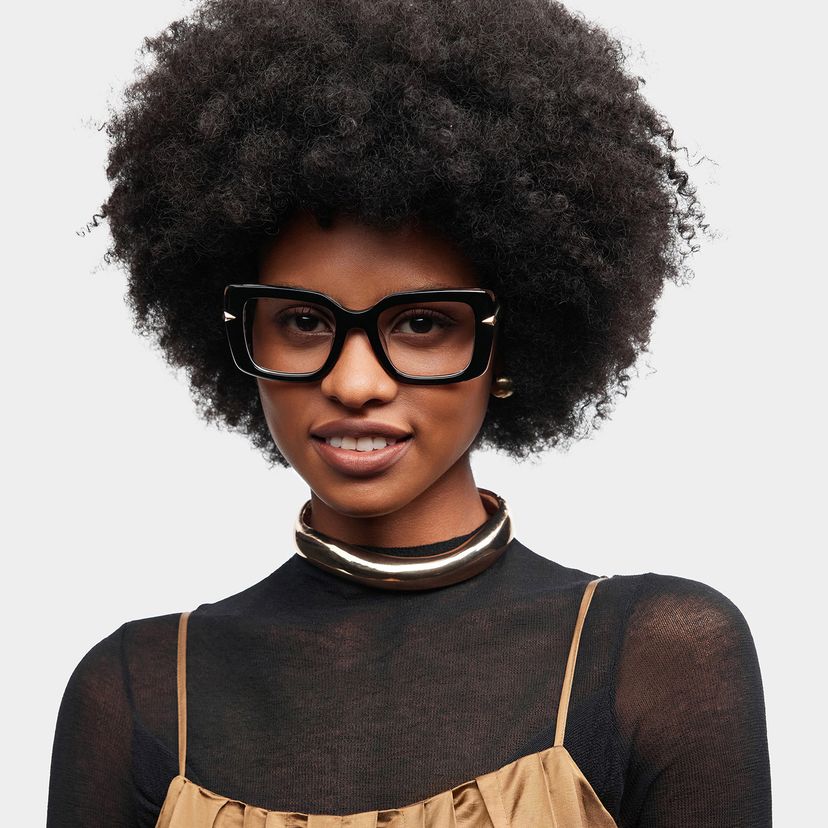 Neon Black Square Glasses