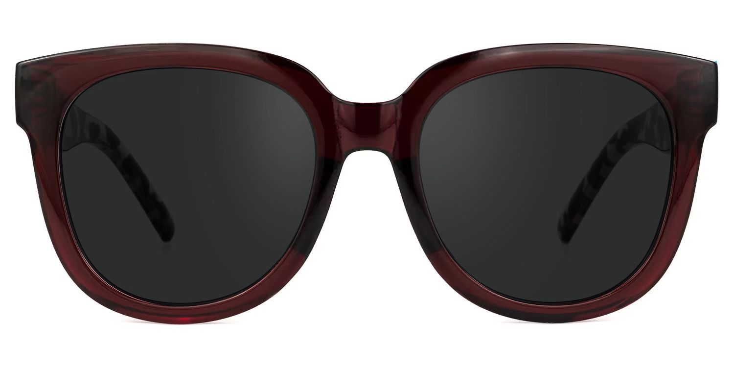 Harrell Square Dark-Red Sunglasses for Women & Men | ZEELOOL0