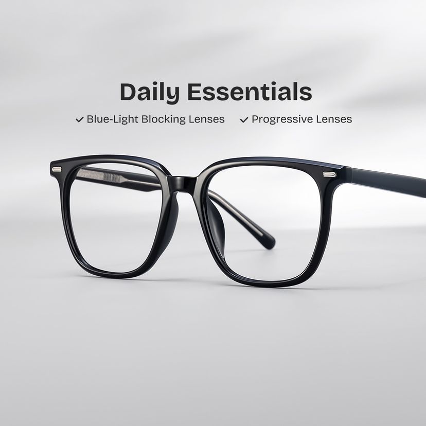 Eliza Black Square Glasses