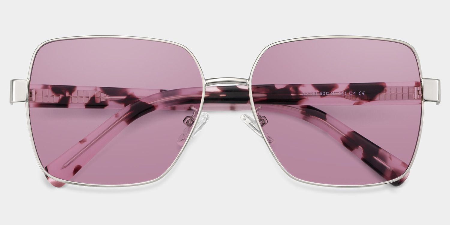 Sahara Purple Square Polarized Sunglasses for Driving | ZEELOOL1