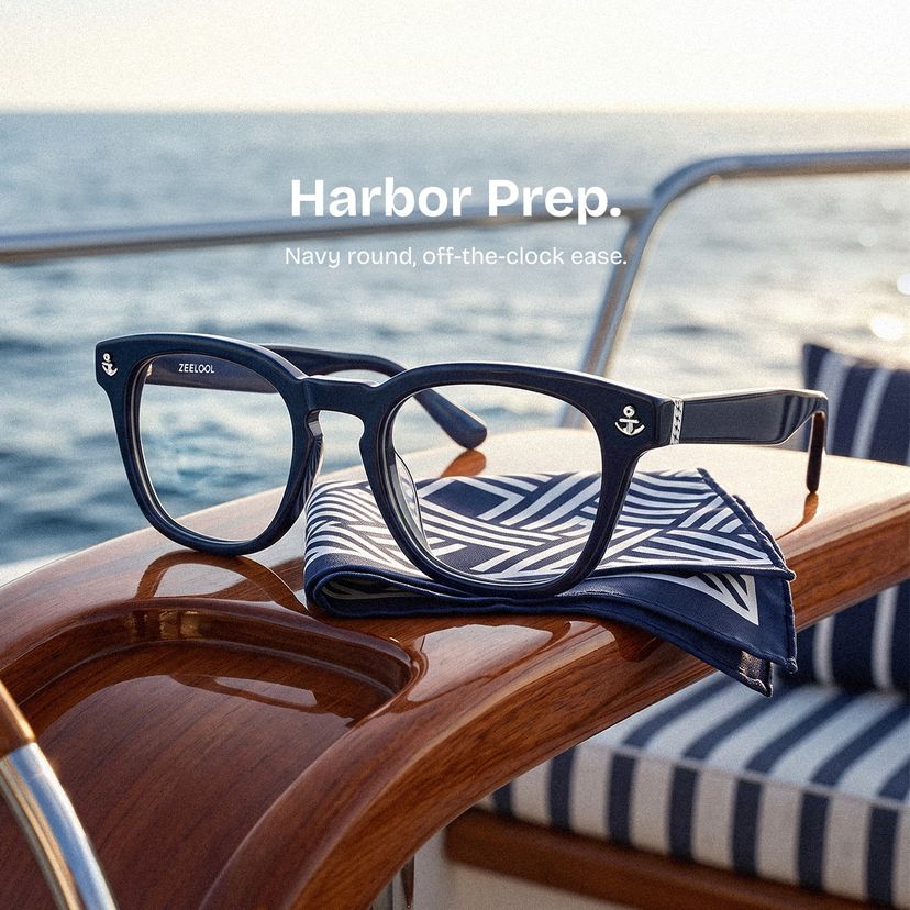 Pierce Blue Round Glasses