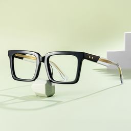 Hattie Black Rectangle Glasses0