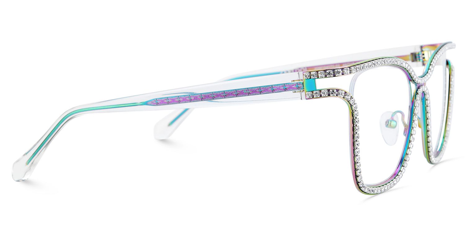 Shine Square Iridescent Glasses with Shiny Diamonds on the Side5