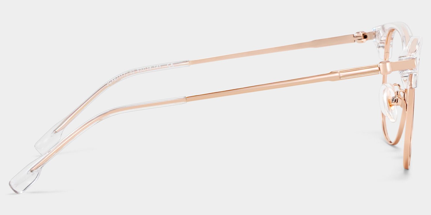 Oversized Browline Glasses With Clear and Rose Gold Color4