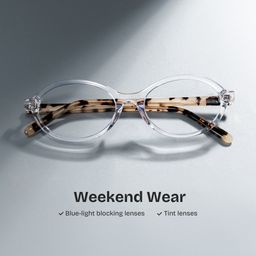 Everly Clear Oval Glasses0